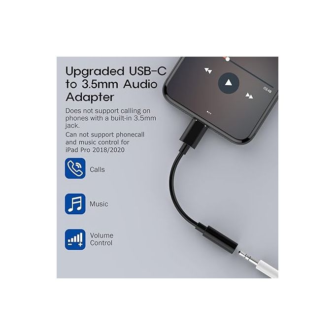 وصلة تحويل من تايب سي الى 3.5 ملل - وصله تحويل من type c to 3.5 mm