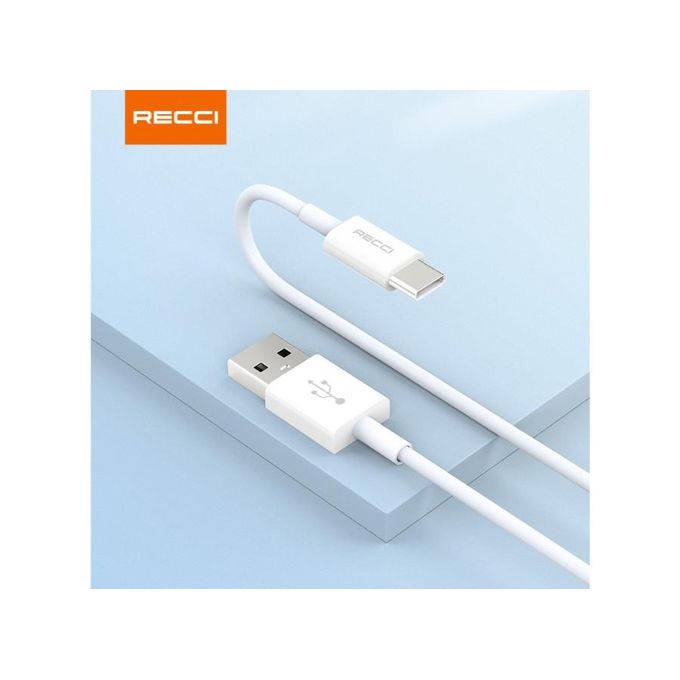 كابل الشحن السريع TYPE-C 3A من ريتشي RS06C بطول 1م - أبيض
