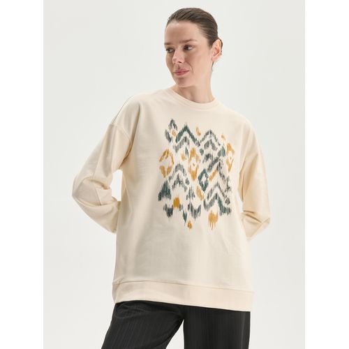 Crew Neck Patterned Women's Sweatshirt