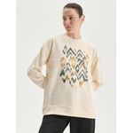 Crew Neck Patterned Women's Sweatshirt