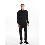 Funnel Neck Long Sleeve Men's Knitwear Sweater