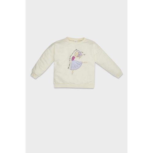 Baby Girl Regular Fit Crew Neck Romantic Printe Sweatshirt