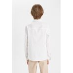 Boy Polo Collar Oxford White School Shirt