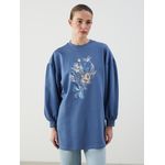 Crew Neck Floral Women's Sweatshirt Tunic