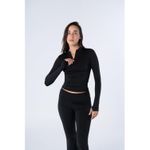 High Neck Zipper Long Sleeve - Black