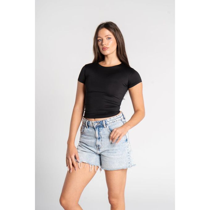 Round Neck Short Sleeve - Black
