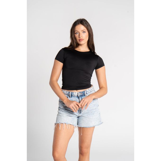Round Neck Short Sleeve - Black