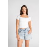 Square Neck Short Sleeve - White