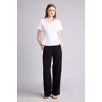 Slim Fit Jacket Collar Poplin Short Sleeve Shirt