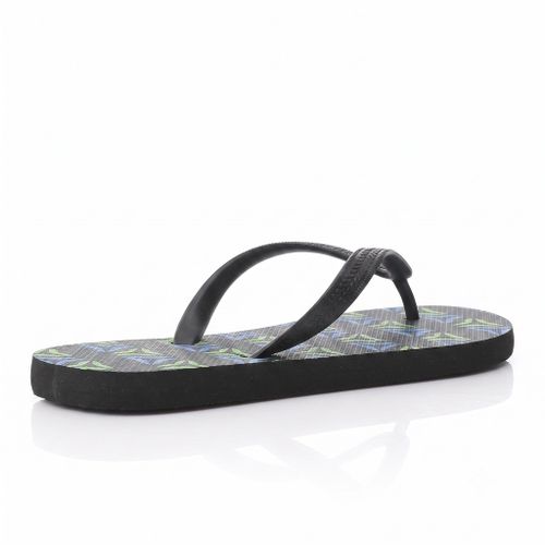 Black Slip On Self Pattern Flip Flop