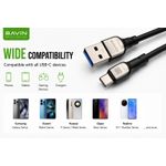 كابل BAVIN CB288 USB إلى النوع-C بطول 1.2 متر، شحن سريع 18 واط ونقل بيانات، متوافق مع سامسونج وشاومي وهواوي وأوبو وريلمي، أسود