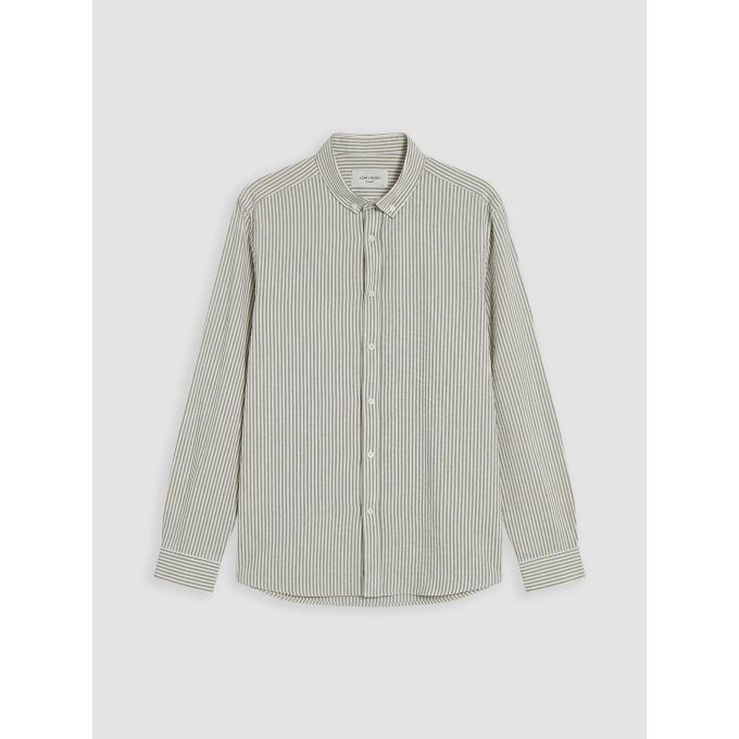 Slim Fit Striped Crinkle Fabric Men's Shirt