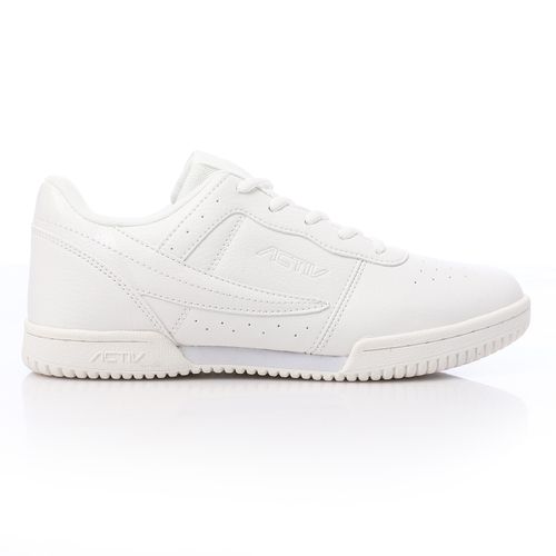 White Perforated Lace Up Unisext Sneaker