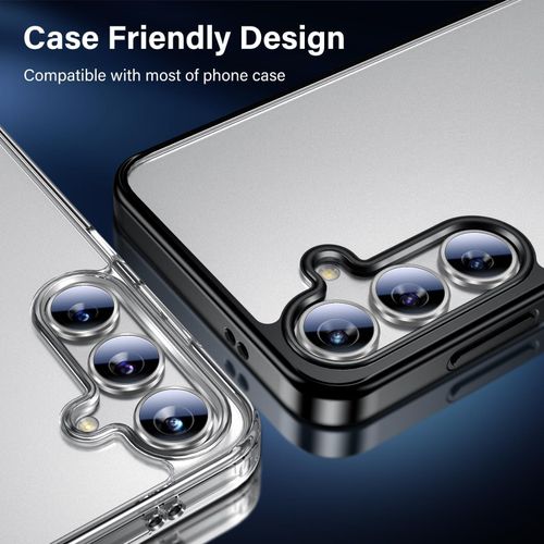 واقي عدسات الكاميرا، متوافق مع Samsung Galaxy A57/A37 5G, 9H Tempered Glass Metal Individual Ring Camera، من ألومنيوم للطيران، زجاج مقوّى، حماية ماصة للصدمات، تصميم مقاوم للخدش - فضي