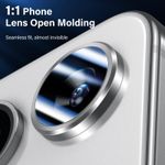 واقي عدسات الكاميرا، متوافق مع Samsung Galaxy A57/A37 5G, 9H Tempered Glass Metal Individual Ring Camera، من ألومنيوم للطيران، زجاج مقوّى، حماية ماصة للصدمات، تصميم مقاوم للخدش - فضي