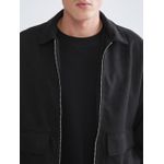 Loose Fit Collared Neck Suede Men's Jacket