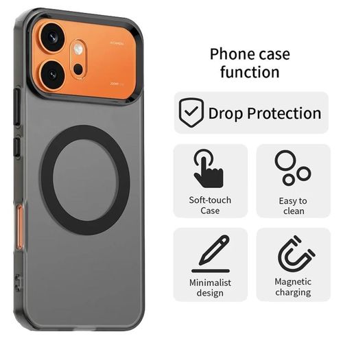 جراب ألترا شيلد لـ Honor 600 / Honor 600 Pro مضاد للصدمات , جراب حماية نحيف ومقاوم للبصمات مع حماية الكاميرا - أسود