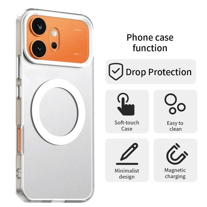 جراب ألترا شيلد لـ Honor 600 / Honor 600 Pro مضاد للصدمات , جراب حماية نحيف ومقاوم للبصمات مع حماية الكاميرا - أبيض