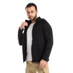 سويت شيرت أسود سادة بقبعة - قيصر