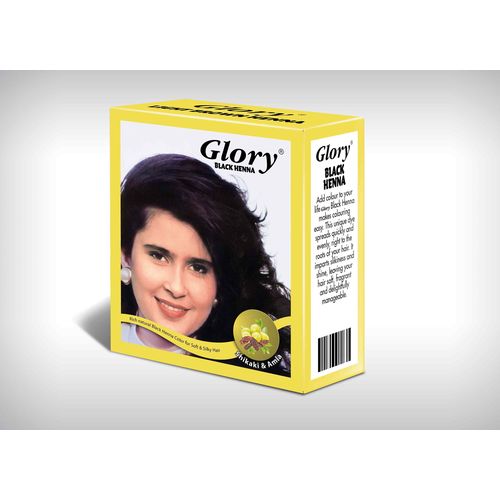 Glory صبغة شعر الحناء السوداء من غلوري - 6 أكياس - 10 جرام