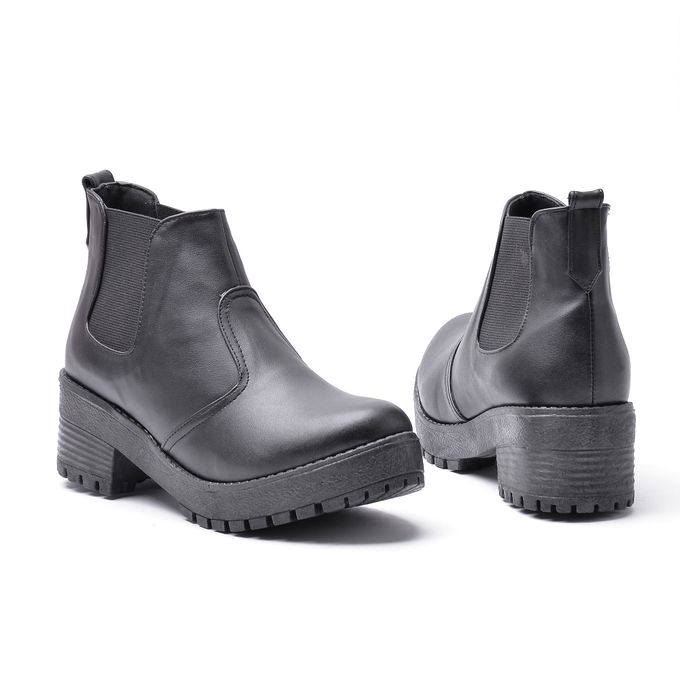 Leather Ankle Boot -B-1- Black
