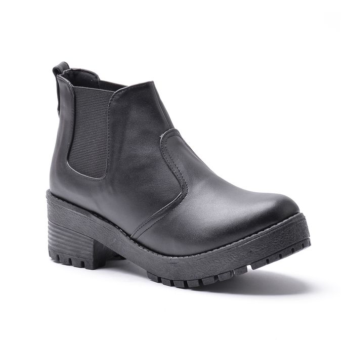 Leather Ankle Boot -B-1- Black